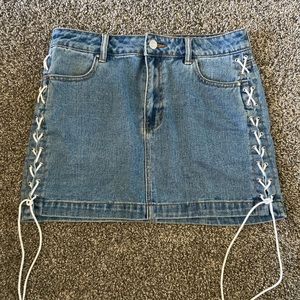 Jean laced skirt